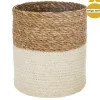 atmosphera Cestas Y Baúles>Cesto Seagrass Blanco Natural 24x24Cm