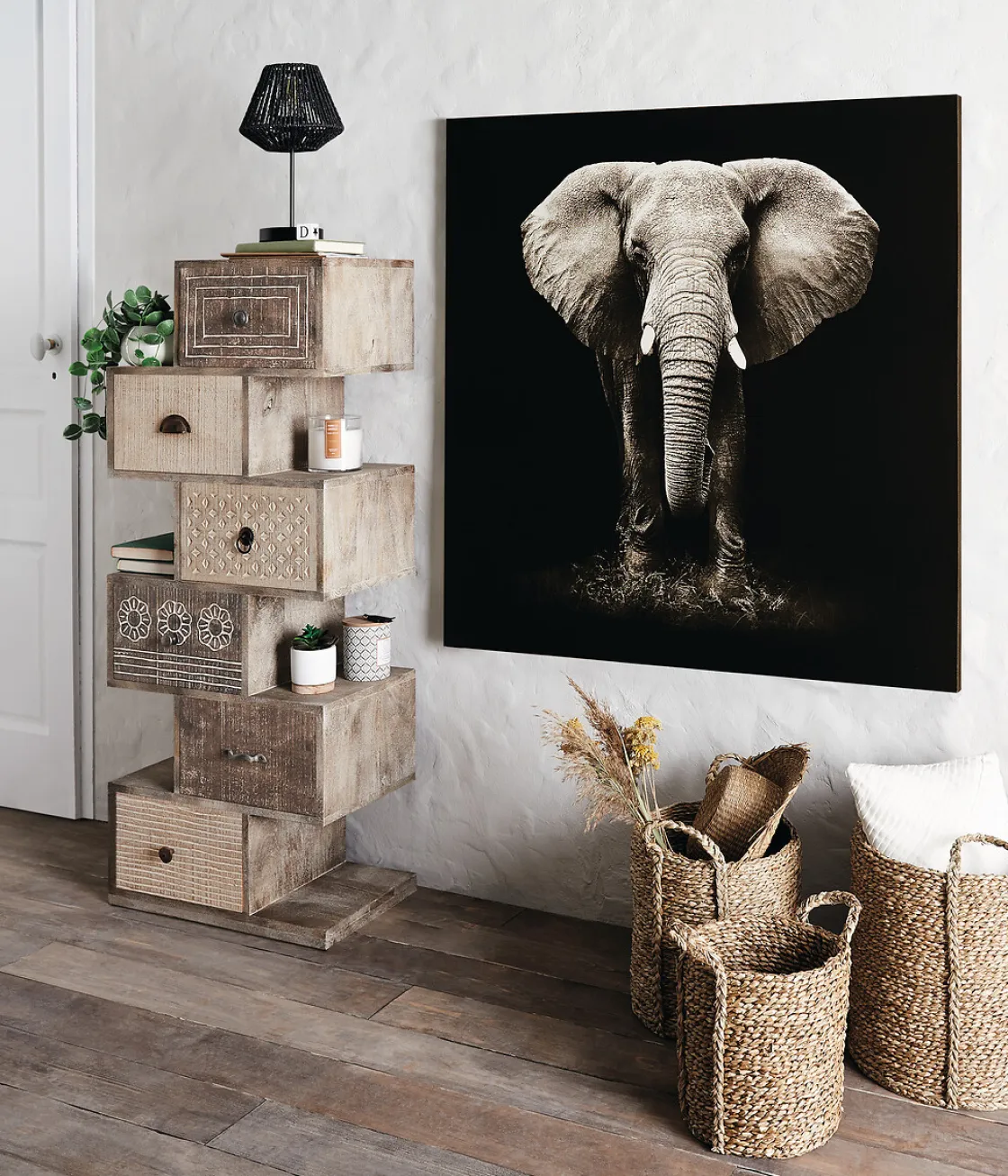 atmosphera Cestas Y Baúles|Estilo Rústico>Cesto Seagrass Con Asas 33x32x35Cm