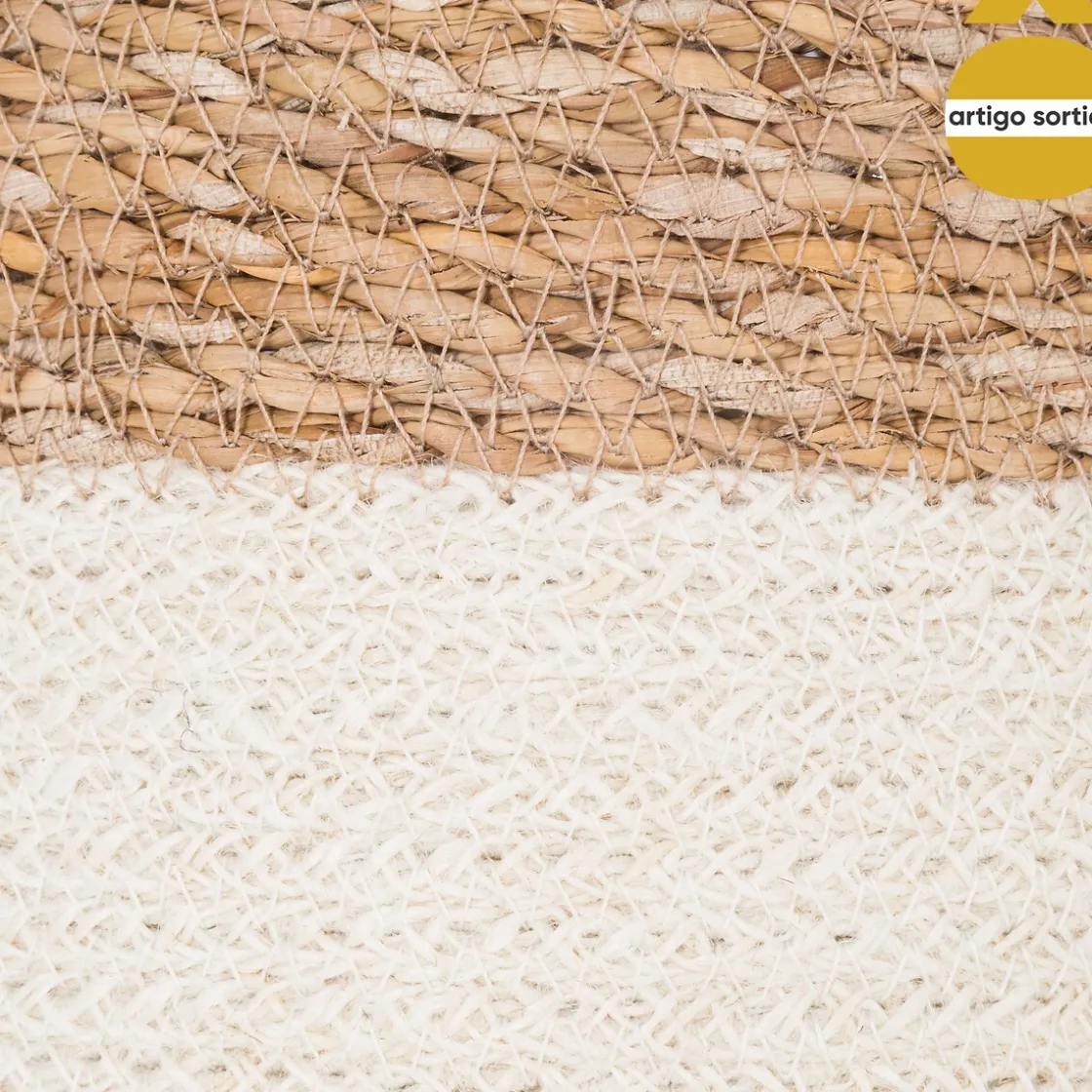 5five Cestas Y Baúles>Cesto Seagrass Natural Y Blanco 18cm