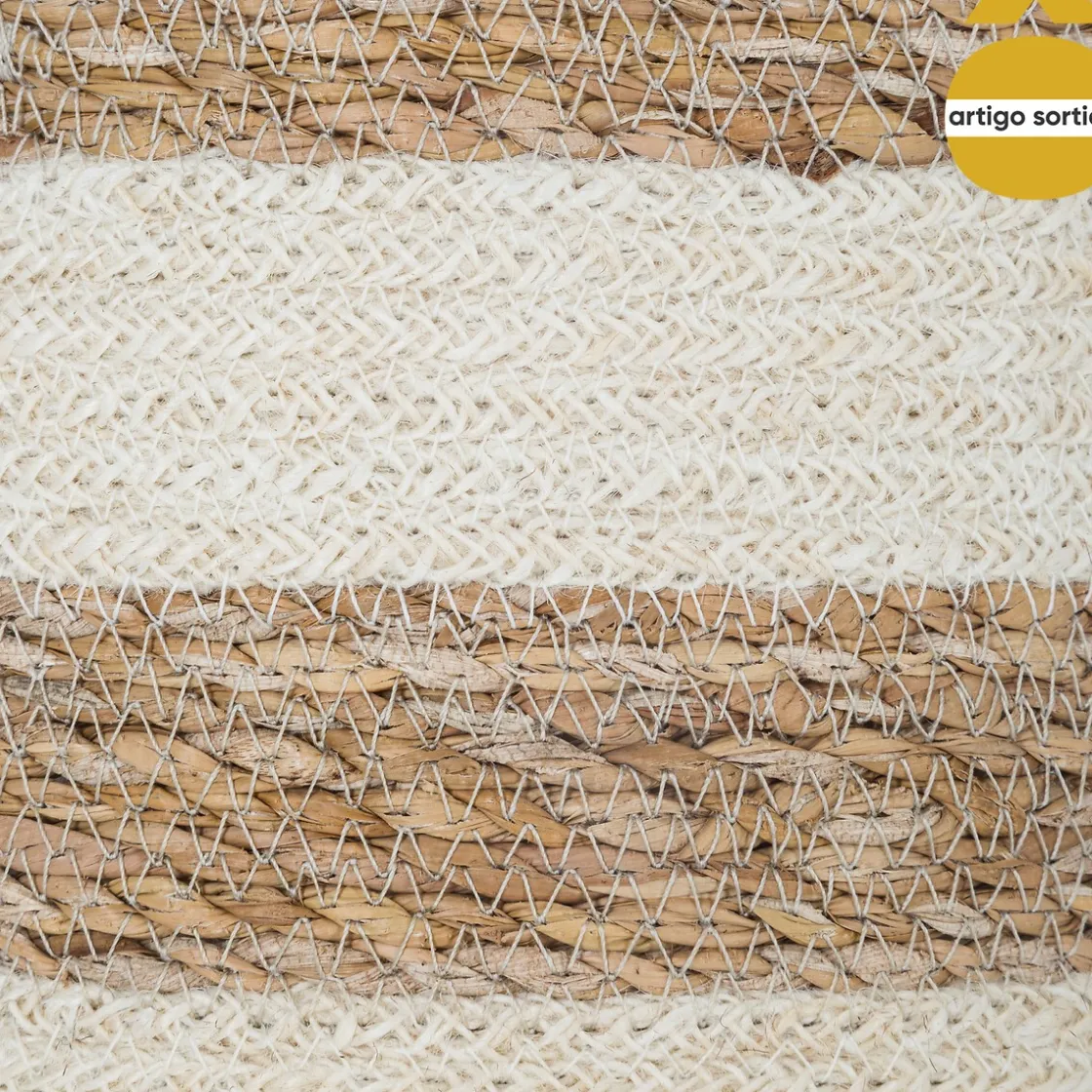 5five Cestas Y Baúles>Cesto Seagrass Natural Y Blanco 18cm