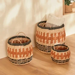 atmosphera Cestas Y Baúles>Cesto WONJA naranja 35x32cm