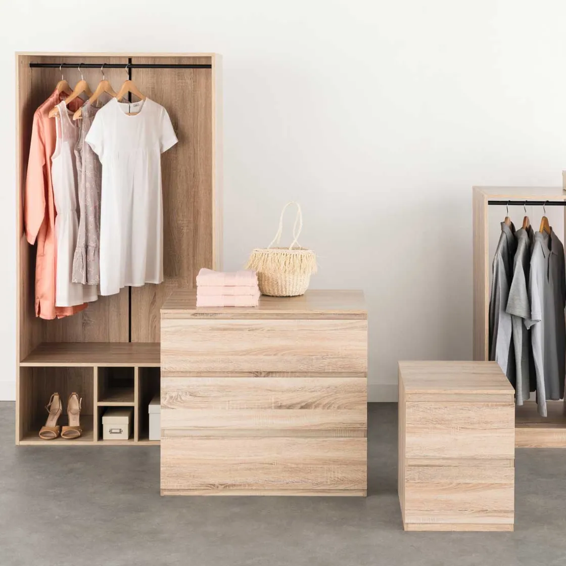 5five Muebles Y Carros De Apoyo>Cómoda de almacenaje DOLO beige con 2 cajones
