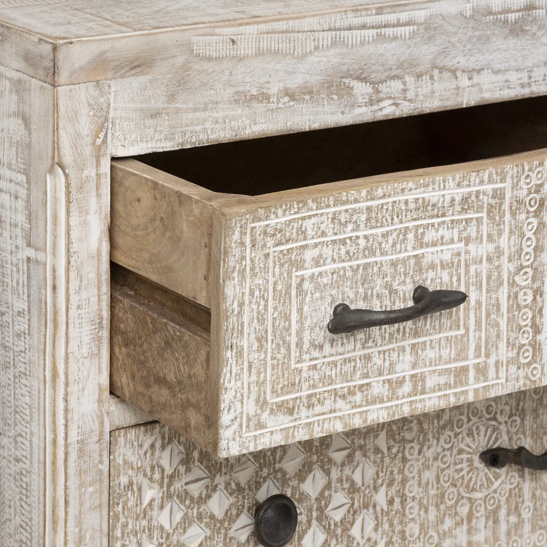 atmosphera Estantes Y Cómodas|Estilo Étnico>Cómoda De Madera Ajay 126x40x94Cm