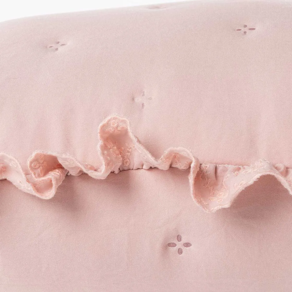 Cojines Y Fundas Decorativas>Cojín AMALFI rosa con encaje 45x60cm