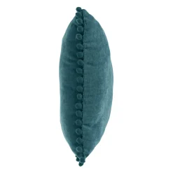 atmosphera Cojines Y Fundas Decorativas>Cojín Azul Con Pompones 40x40Cm