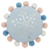 atmosphera4kids Téxtil>Cojín Azul Snow Con Pompones 35cm