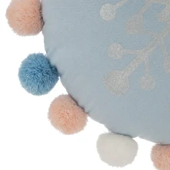 atmosphera4kids Téxtil>Cojín Azul Snow Con Pompones 35cm