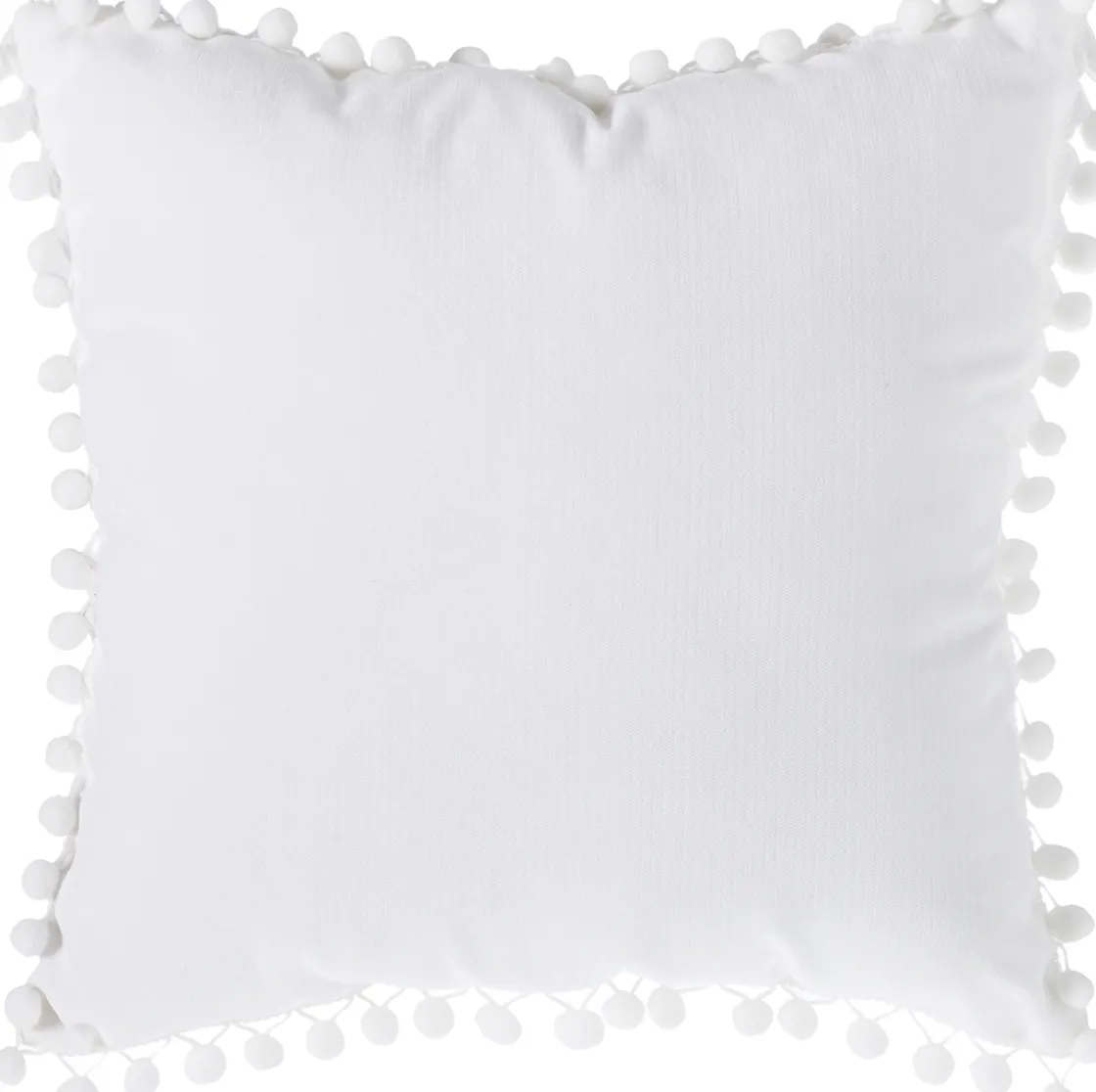 atmosphera Cojines Y Fundas Decorativas>Cojín Blanco Con Pompones 40x40Cm