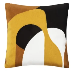atmosphera Cojines Y Fundas Decorativas>Cojín Bordado Ocre 45x45Cm