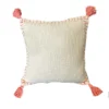 atmosphera Cojines Y Fundas Decorativas>Cojín crudo con borlas rosa 40x40cm