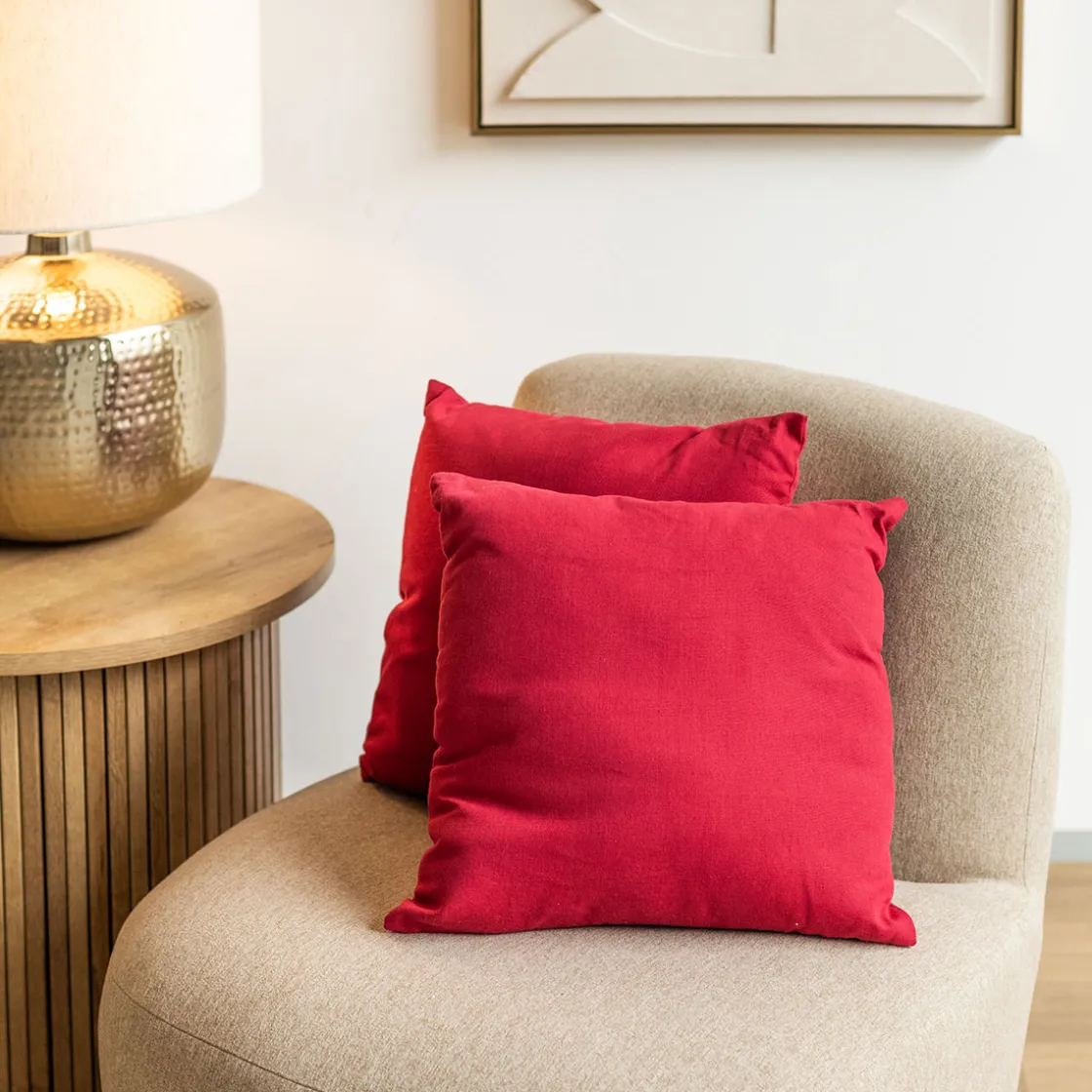 atmosphera Cojines Y Fundas Decorativas>Cojín Decorativo Rojo 38x38Cm