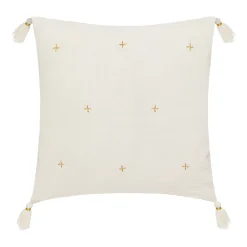 atmosphera Cojines Y Fundas Decorativas>Cojín Gaze Marfil Con Cruces 40x40Cm