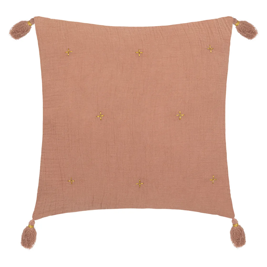 atmosphera Cojines Y Fundas Decorativas>Cojín Gaze Rosa Palo C/Cruces 40x40Cm