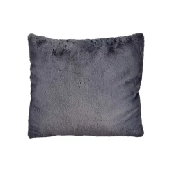 Cojines Y Fundas Decorativas>Cojín Gris Oscuro Con Piel 60x60cm
