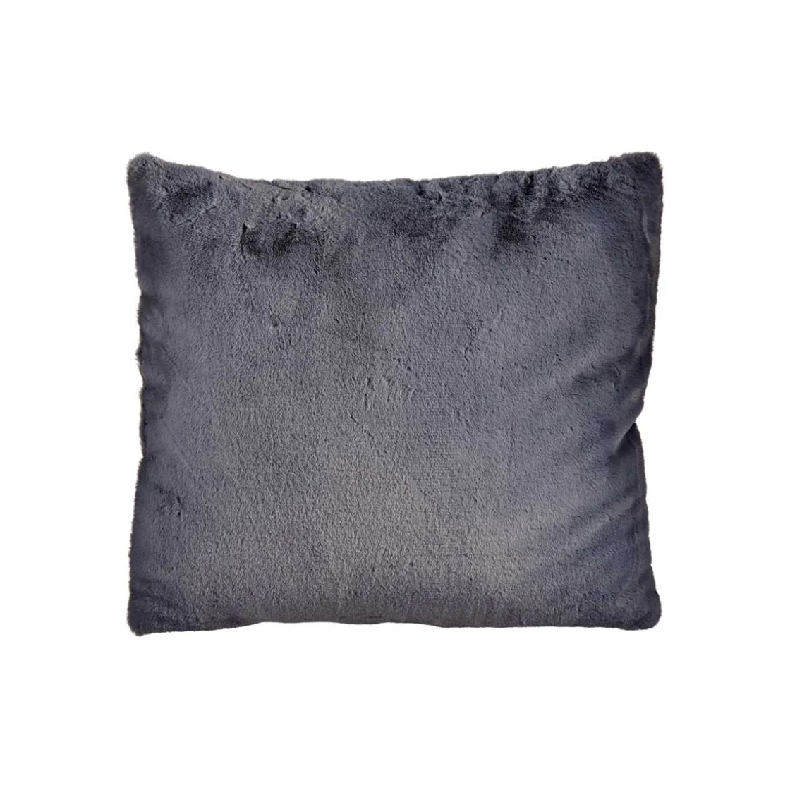 Cojines Y Fundas Decorativas>Cojín Gris Oscuro Con Piel 60x60cm
