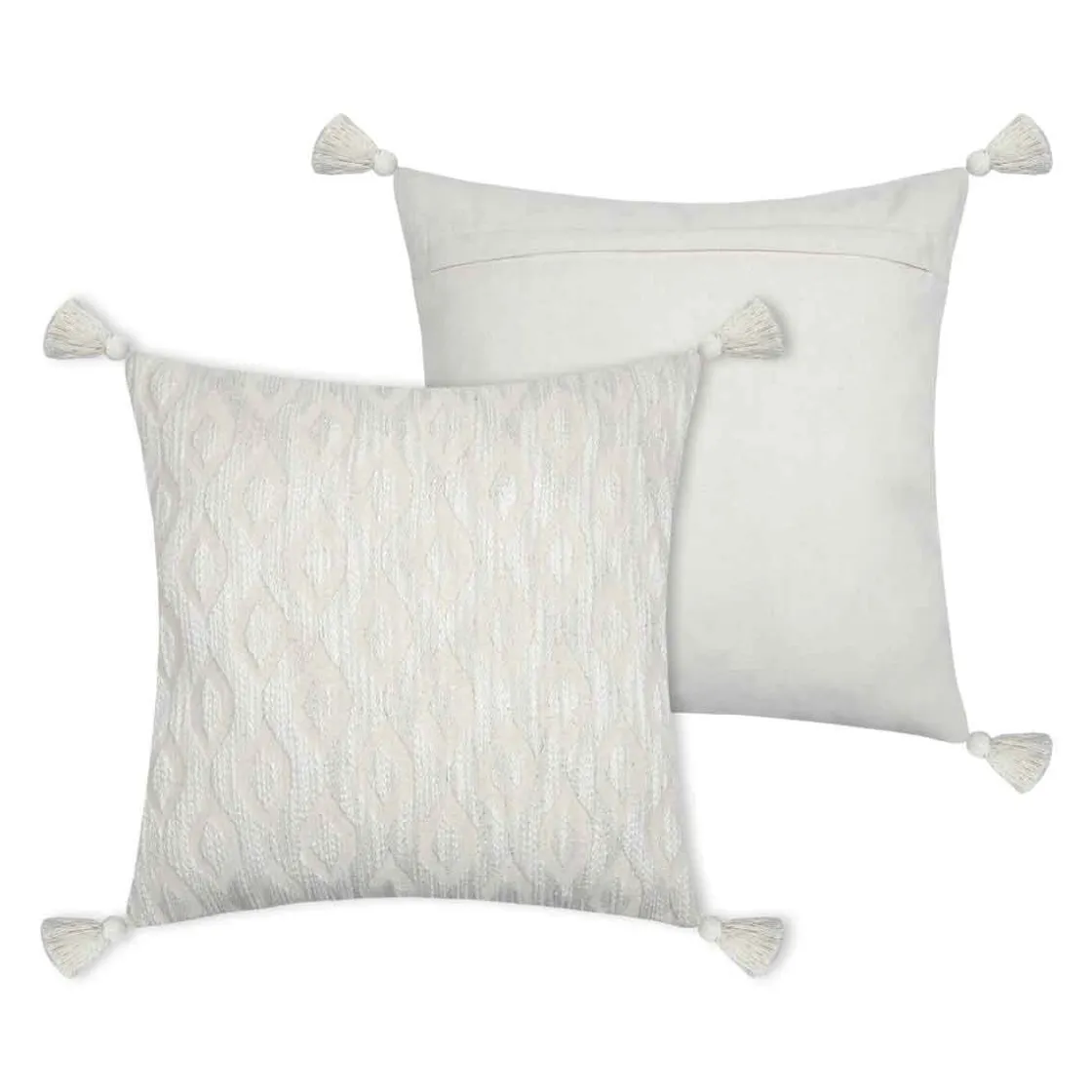 Cojines Y Fundas Decorativas>Cojín HARBOR de lino con pompones 45x45cm