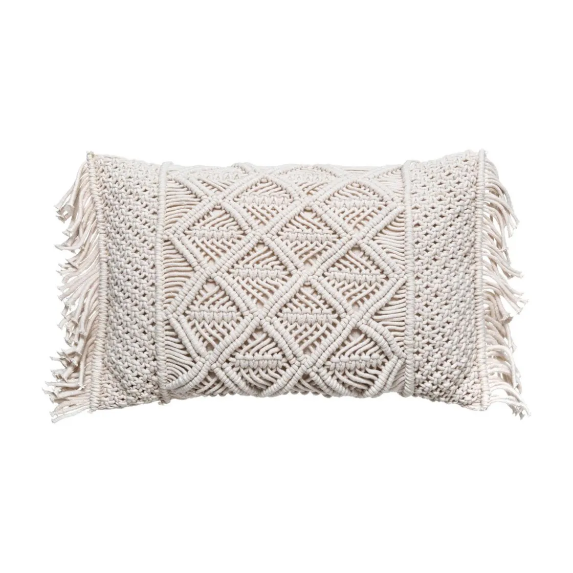 atmosphera Cojines Y Fundas Decorativas>Cojín Idylle Folk De Macramé 30x50Cm