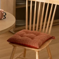 atmosphera Cojines Y Fundas Decorativas>Cojín Para Silla Bouclette Terracota 38x38cm
