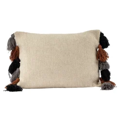 atmosphera Cojines Y Fundas Decorativas>Cojín SAIDIA beige con pompones 35x50Cm