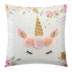 atmosphera4kids Téxtil>Cojín Unicornio Con Pompones 40x40Cm