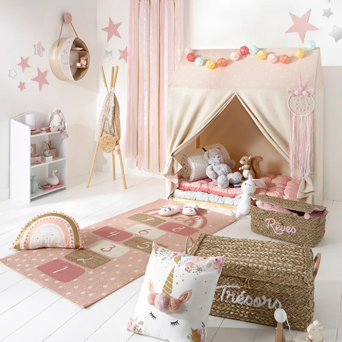 atmosphera4kids Téxtil>Cojín Unicornio Con Pompones 40x40Cm