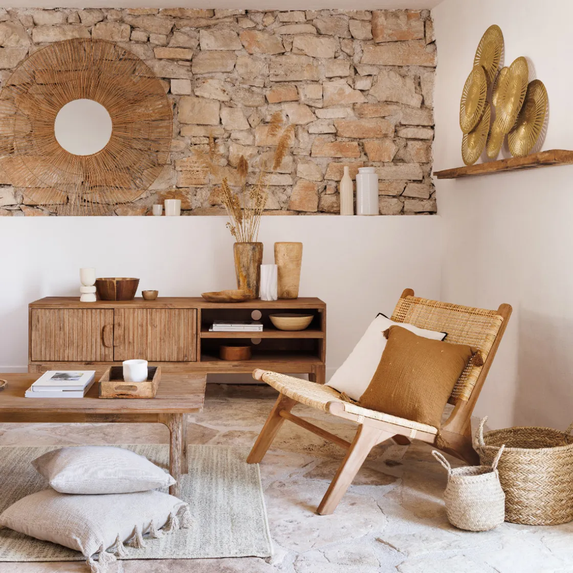 atmosphera Cojines Y Fundas Decorativas>Cojín Winter Light Gaze Canela 40x40