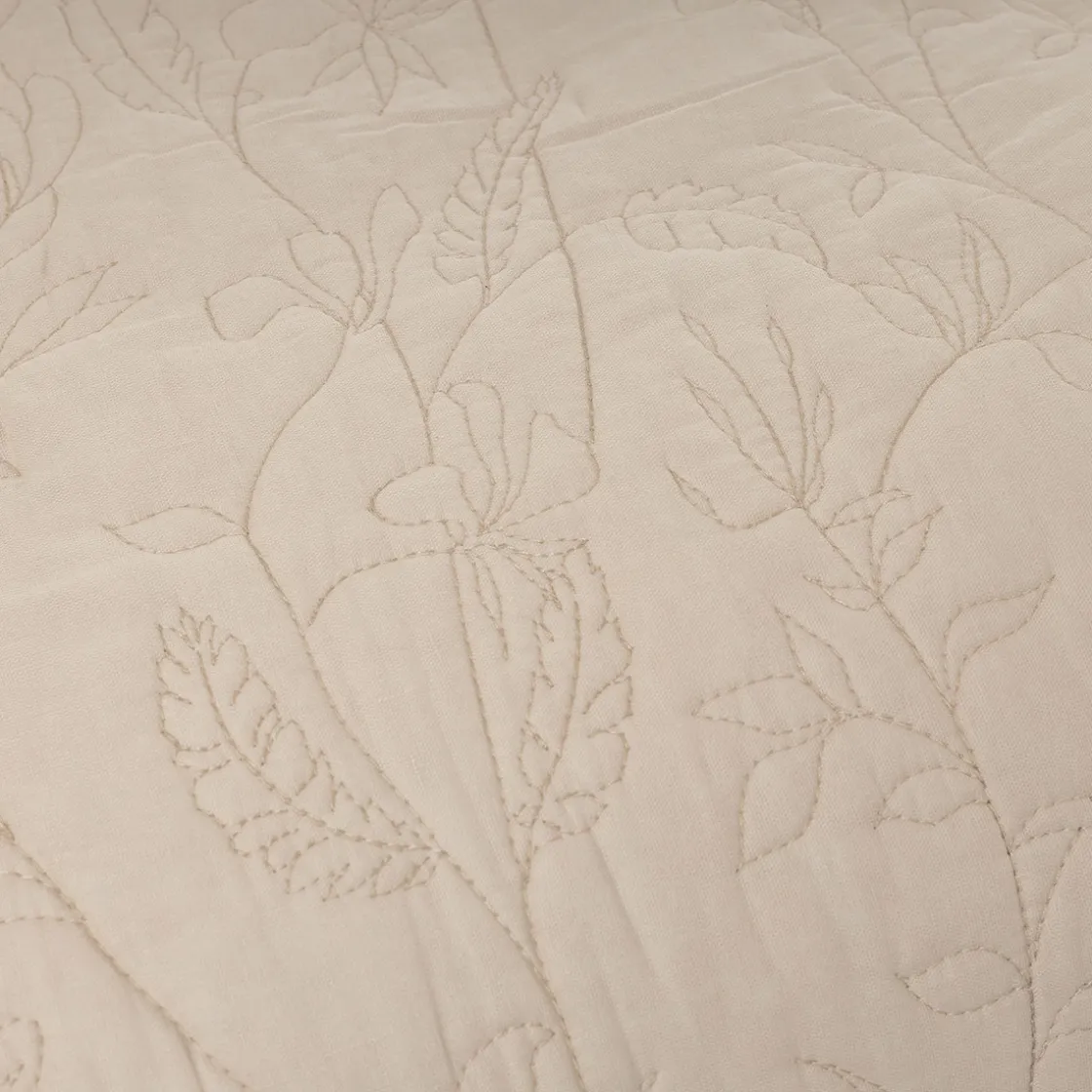 Edredones Y Colchas>Colcha FLOWER beige 220x240cm
