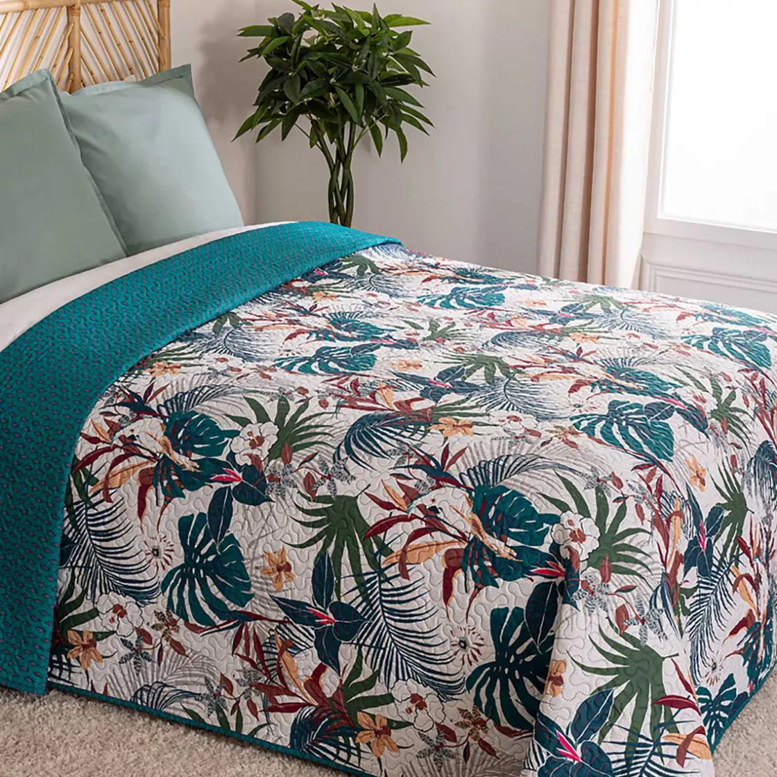 atmosphera Edredones Y Colchas>Colcha Jungle Reversible Azul 220x240Cm