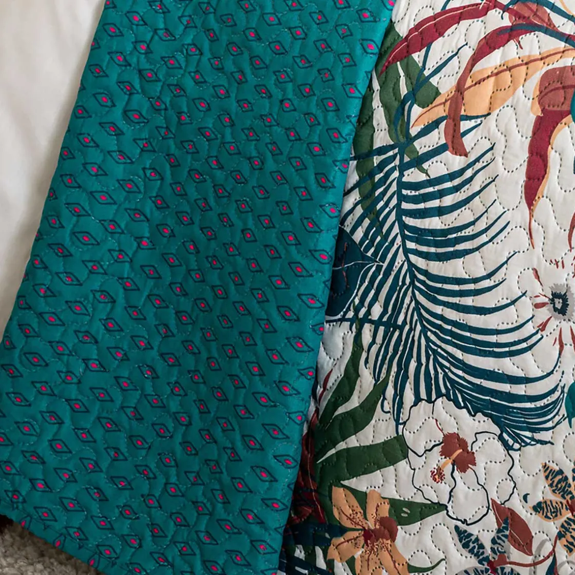 atmosphera Edredones Y Colchas>Colcha Jungle Reversible Azul 220x240Cm