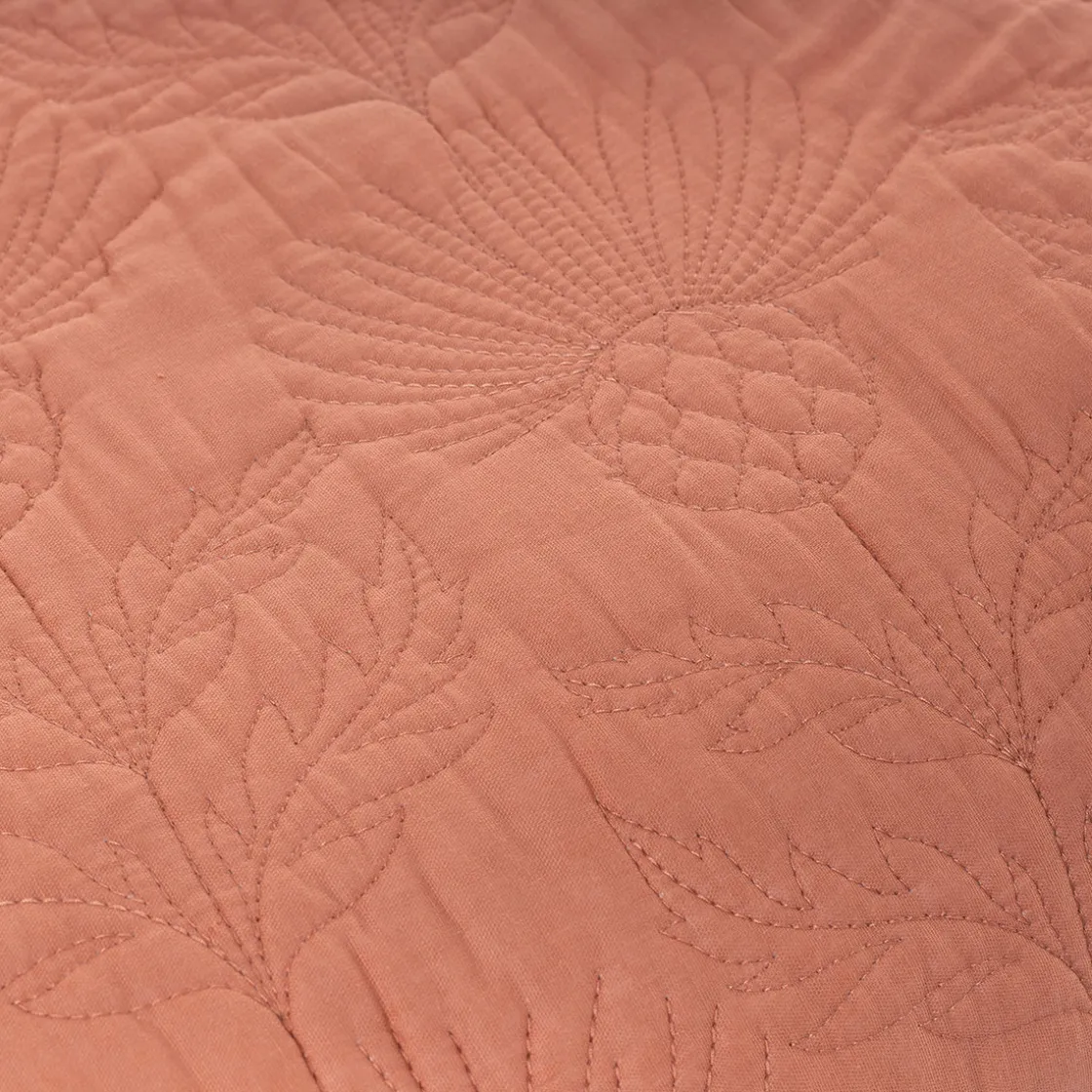 Edredones Y Colchas>Colcha salmón FLOWER 220x240cm