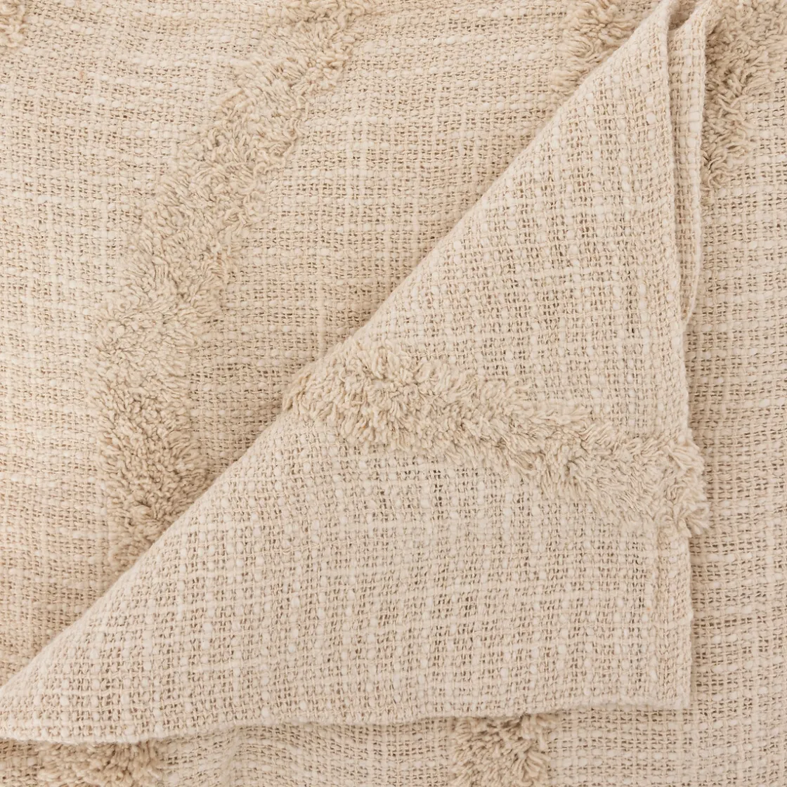 atmosphera Edredones Y Colchas>Colcha Slub Con Tuft Beige 240x260cm