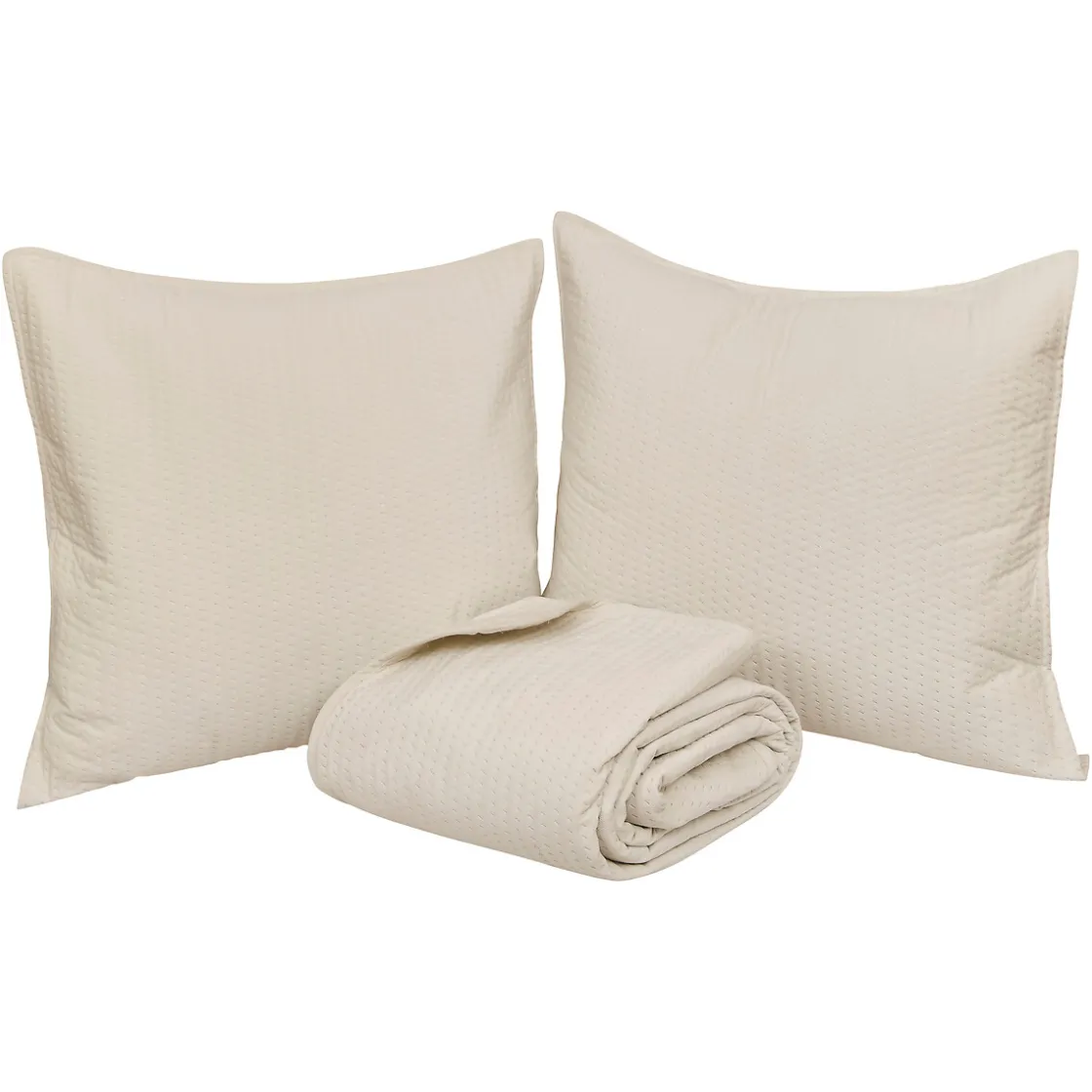 atmosphera Edredones Y Colchas>Colcha y 2 fundas almohada LILOU crudo 240x260cm