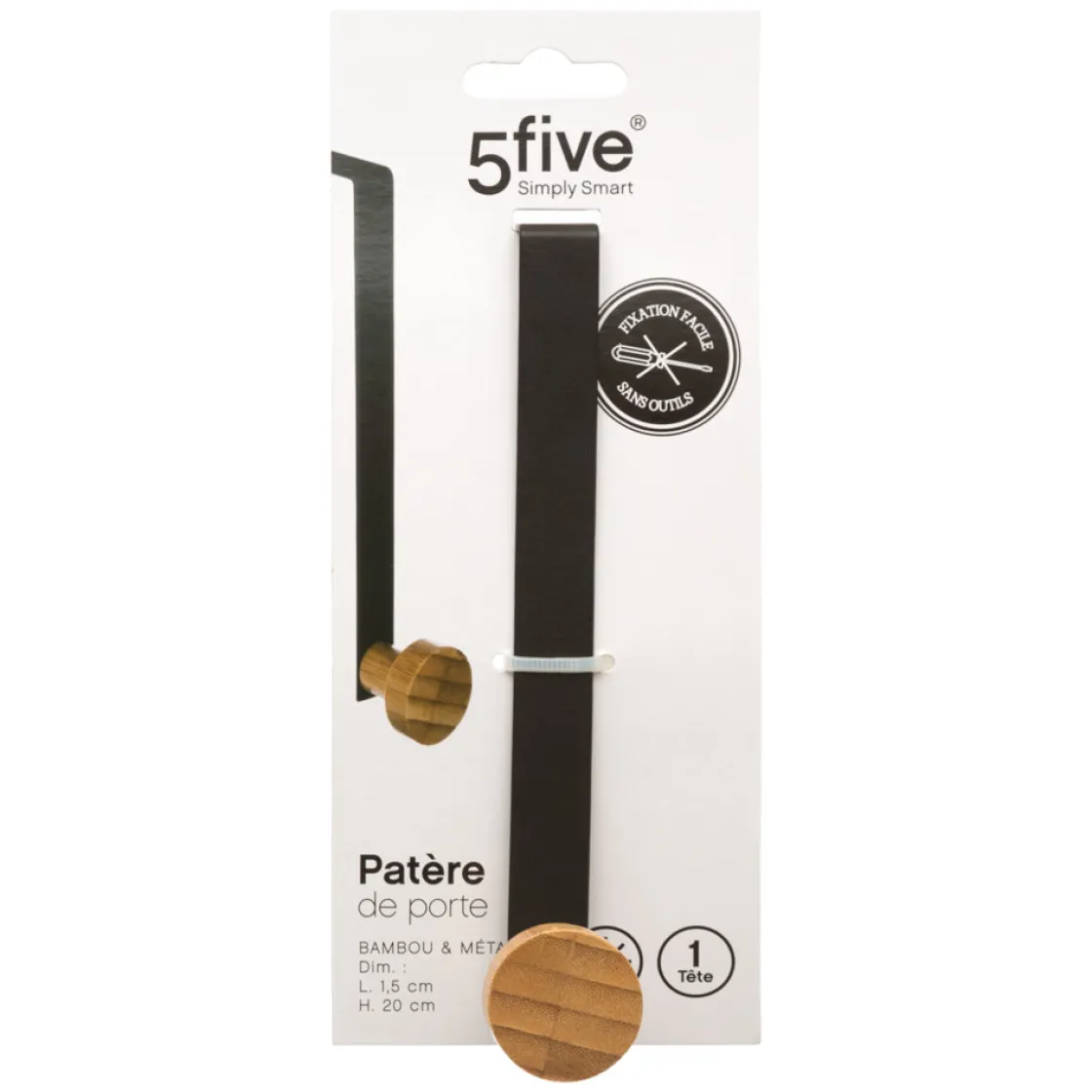 5five Perchas Y Travesaños>Colgador De Puerta Individual De Bambú