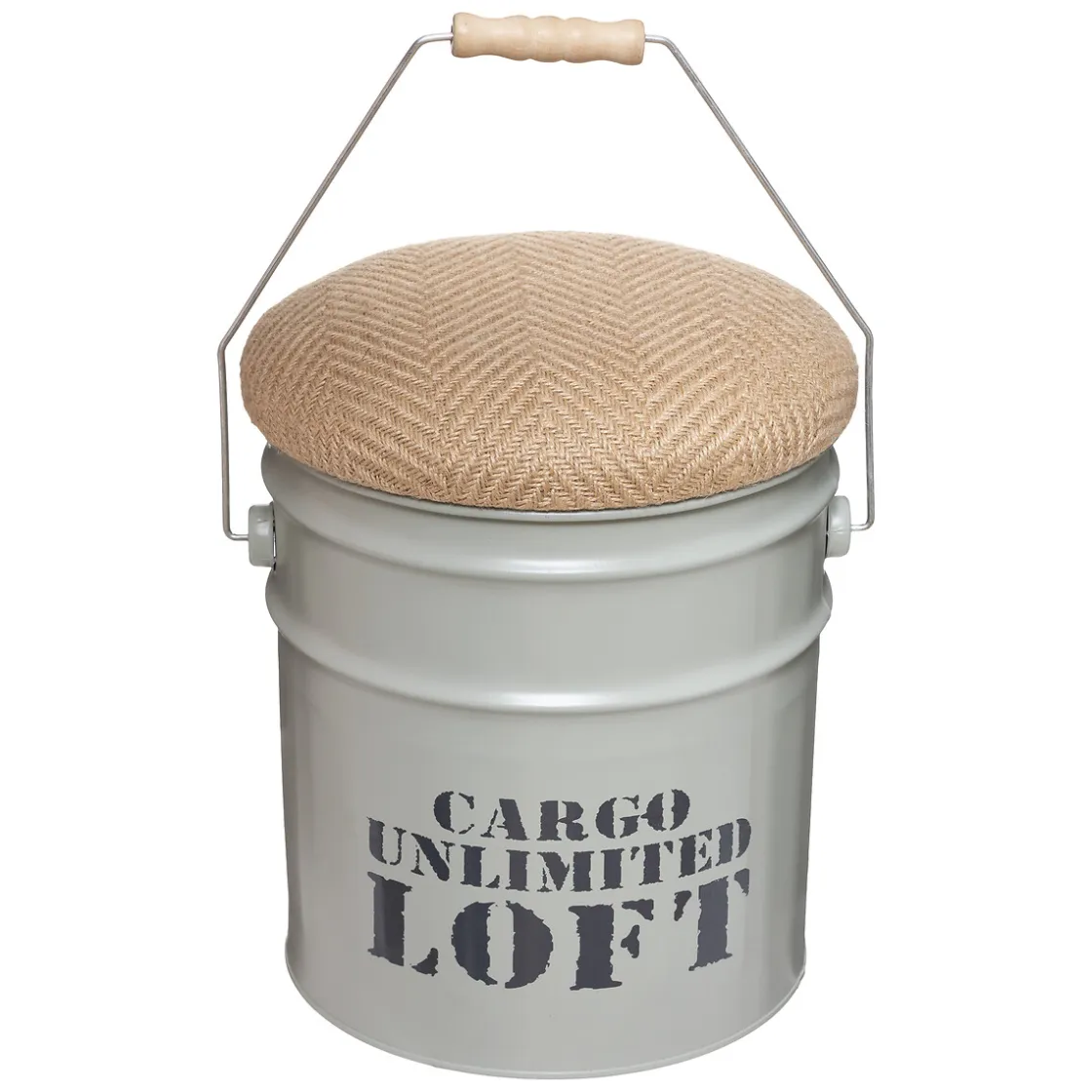 atmosphera Puff Y Banquitos>Conjunto de 2 puf ALFRED de metal y mdf 27/32cm
