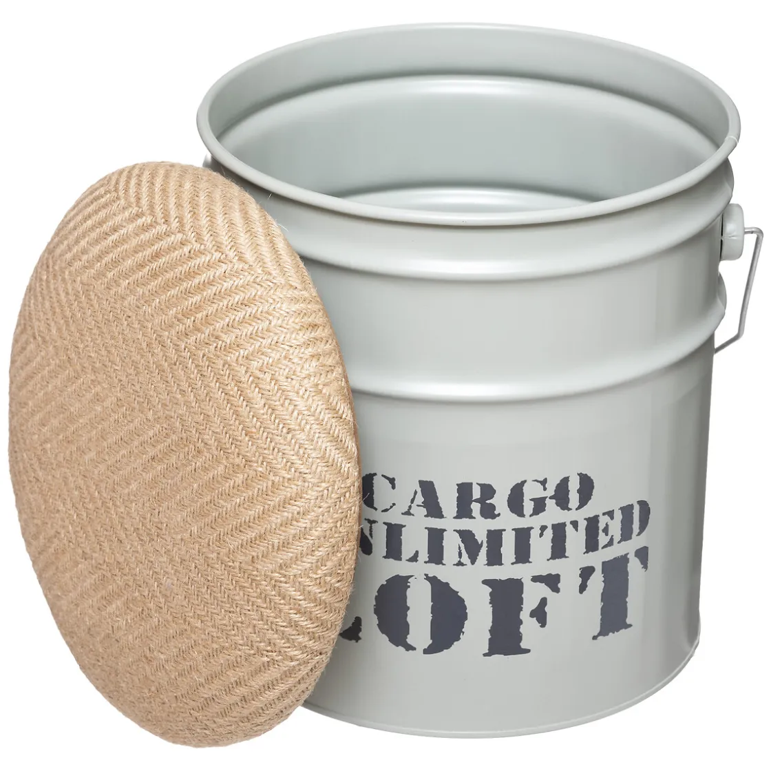 atmosphera Puff Y Banquitos>Conjunto de 2 puf ALFRED de metal y mdf 27/32cm