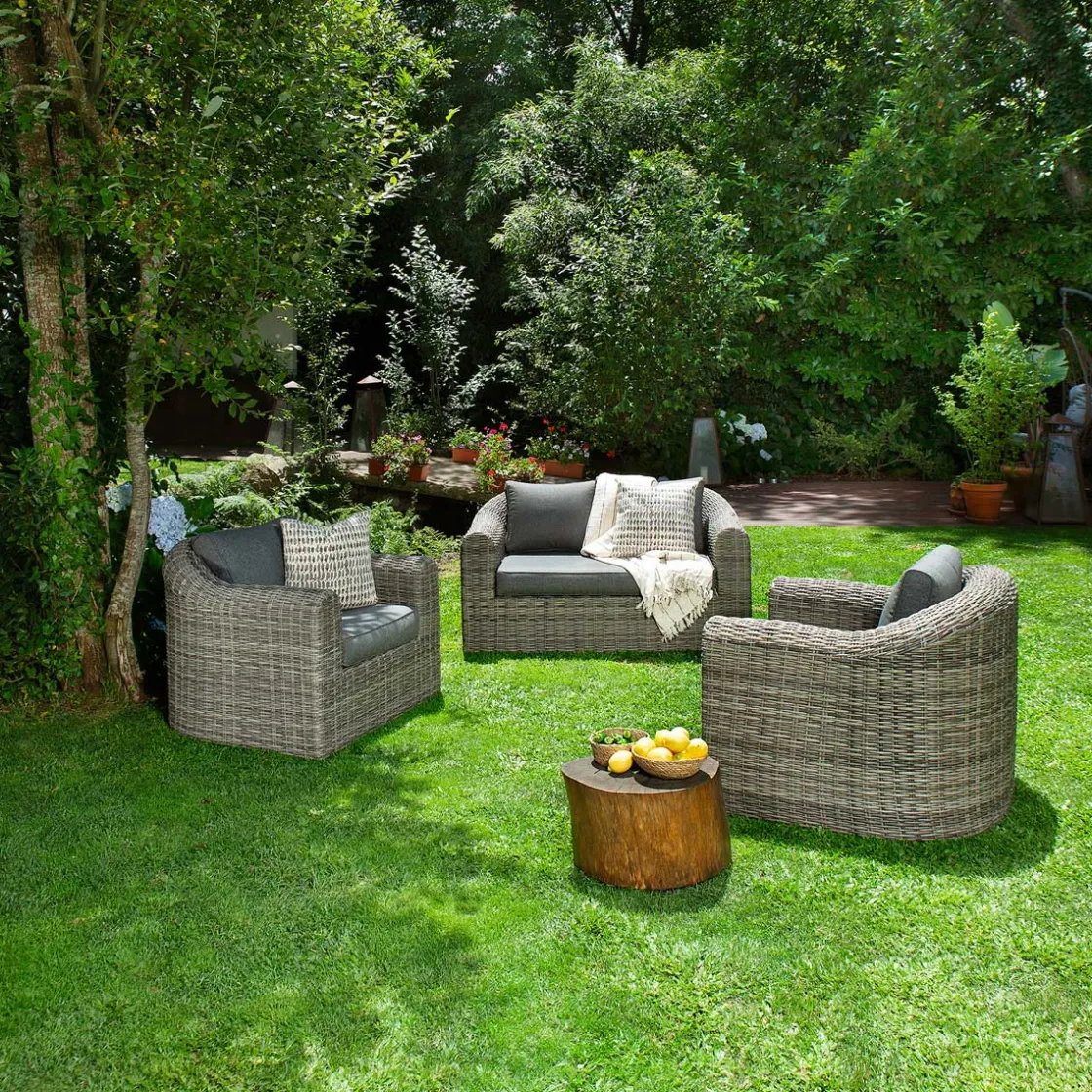 hespéride Conjuntos De Jardín>Conjunto de 1 sofá y 2 sillones MOORÉA