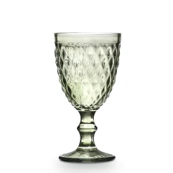 Copas>Copa De Agua Diamante Verde De Vidrio 340ml