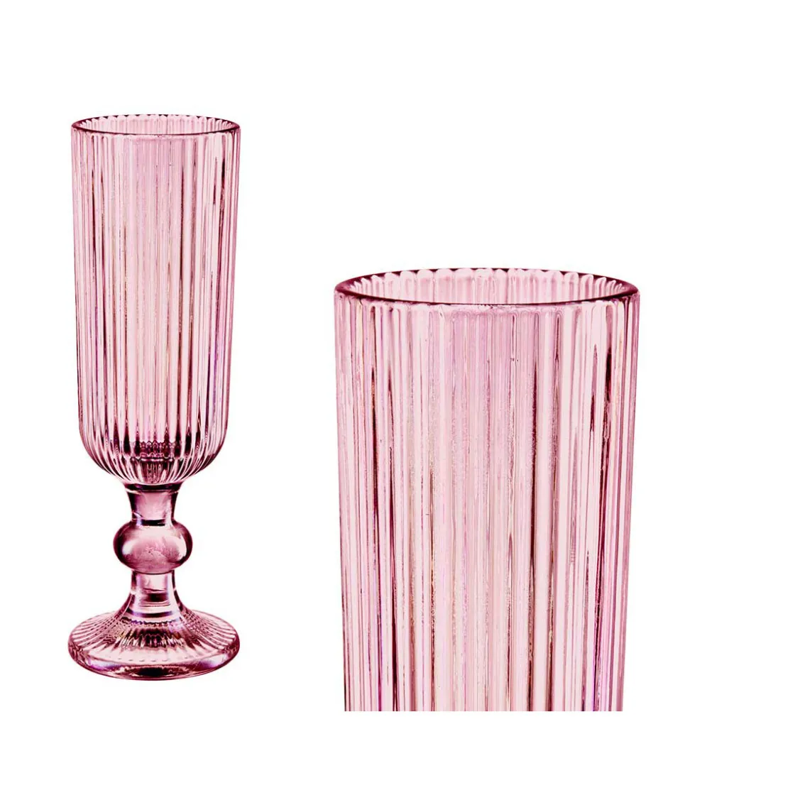 Copas>Copa De Champán Rayas Rosa 16Cl
