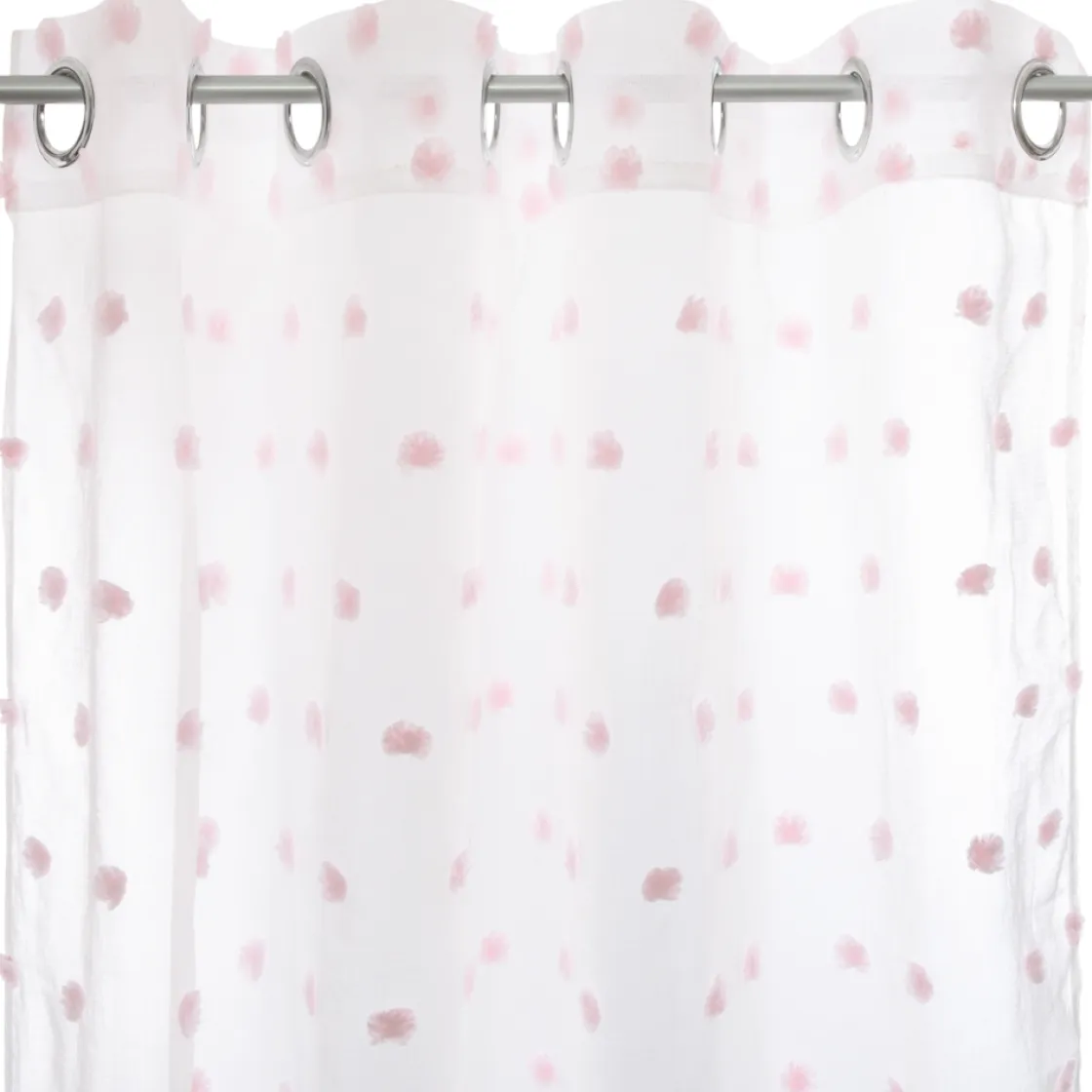 atmosphera4kids Téxtil>Cortina Blanca C/Pompones Rosa 140x240Cm