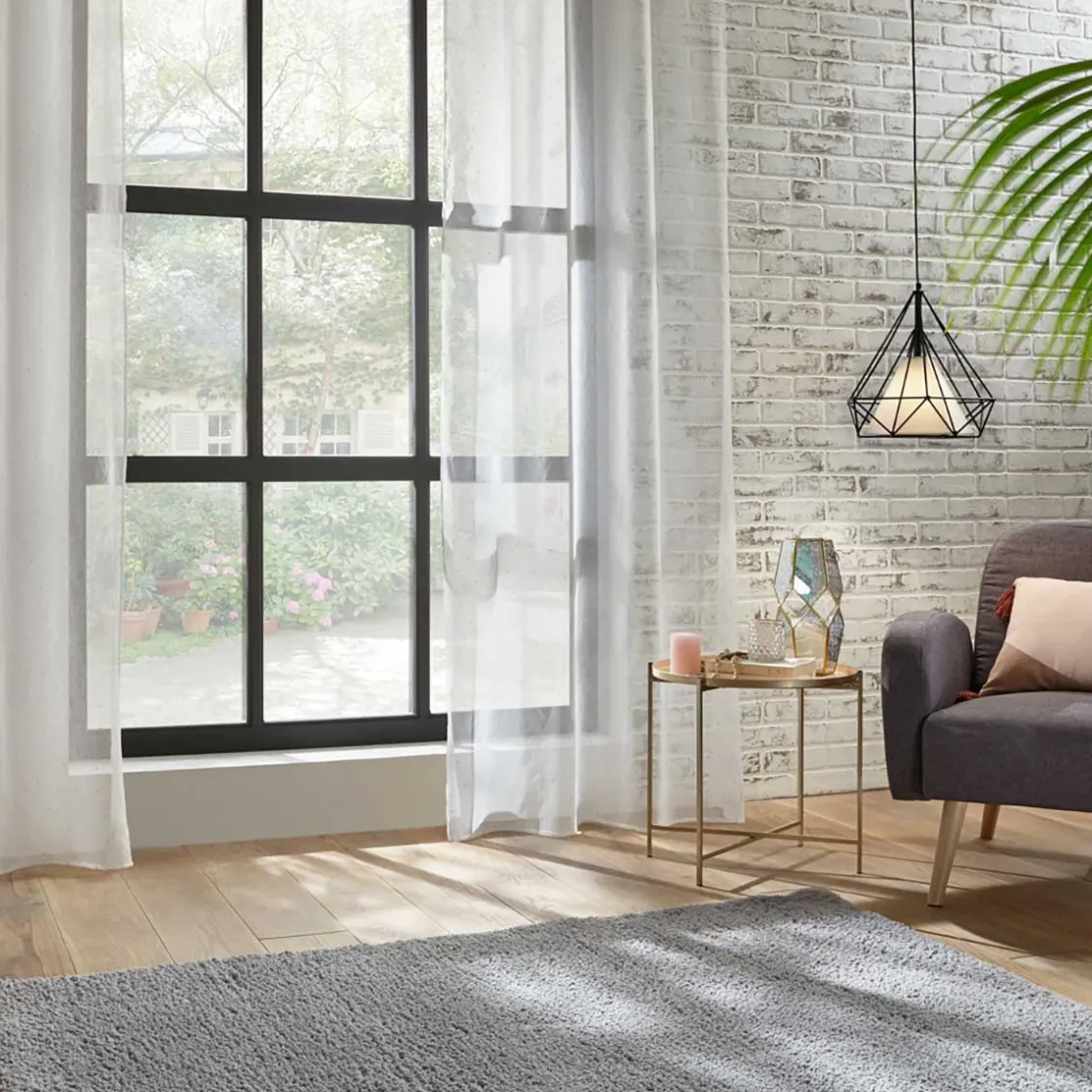 atmosphera Cortinas>Cortina Blanca De Lunares 140x240Cm