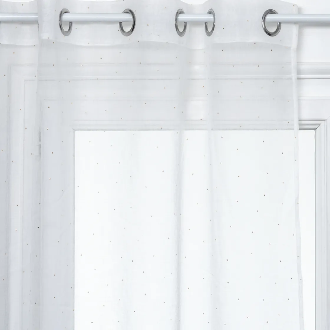 atmosphera Cortinas>Cortina Blanca De Lunares 140x240Cm