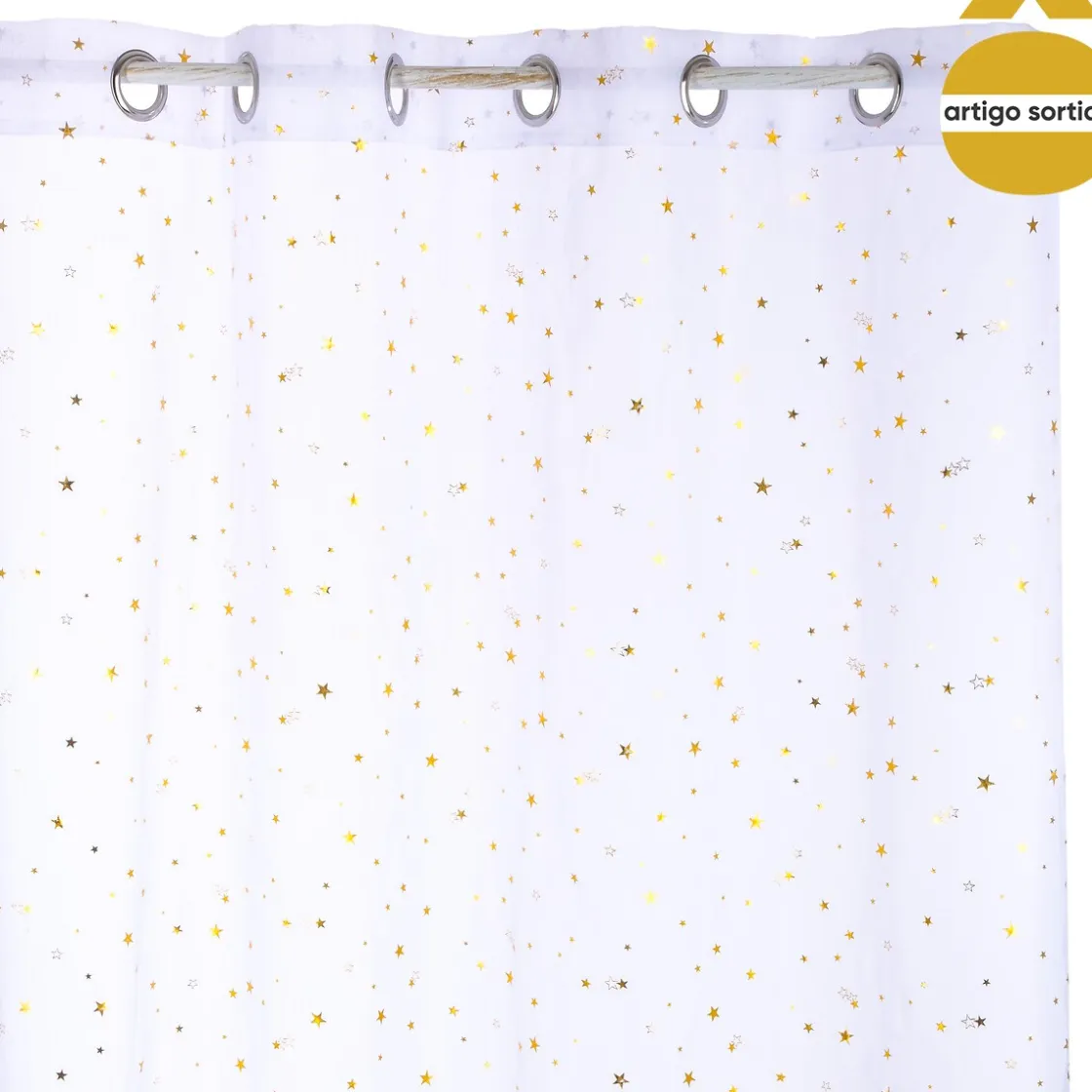 atmosphera4kids Téxtil>Cortina C/Estrellas Doradas 140x250Cm