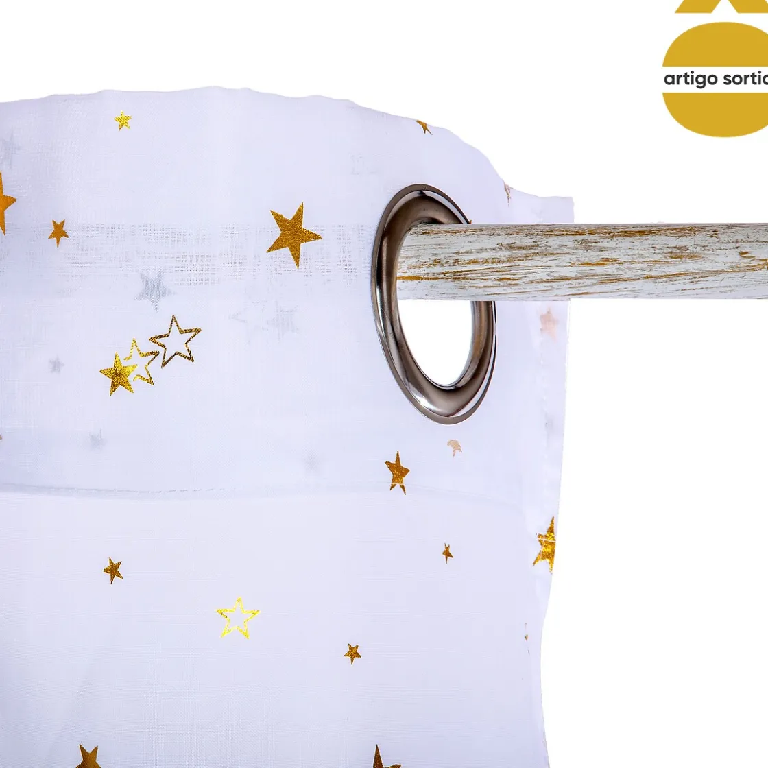 atmosphera4kids Téxtil>Cortina C/Estrellas Doradas 140x250Cm