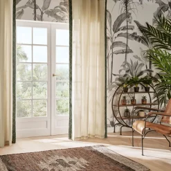 atmosphera Cortinas>Cortina Exotic Panama Beige Y Verde Caqui 140x260c