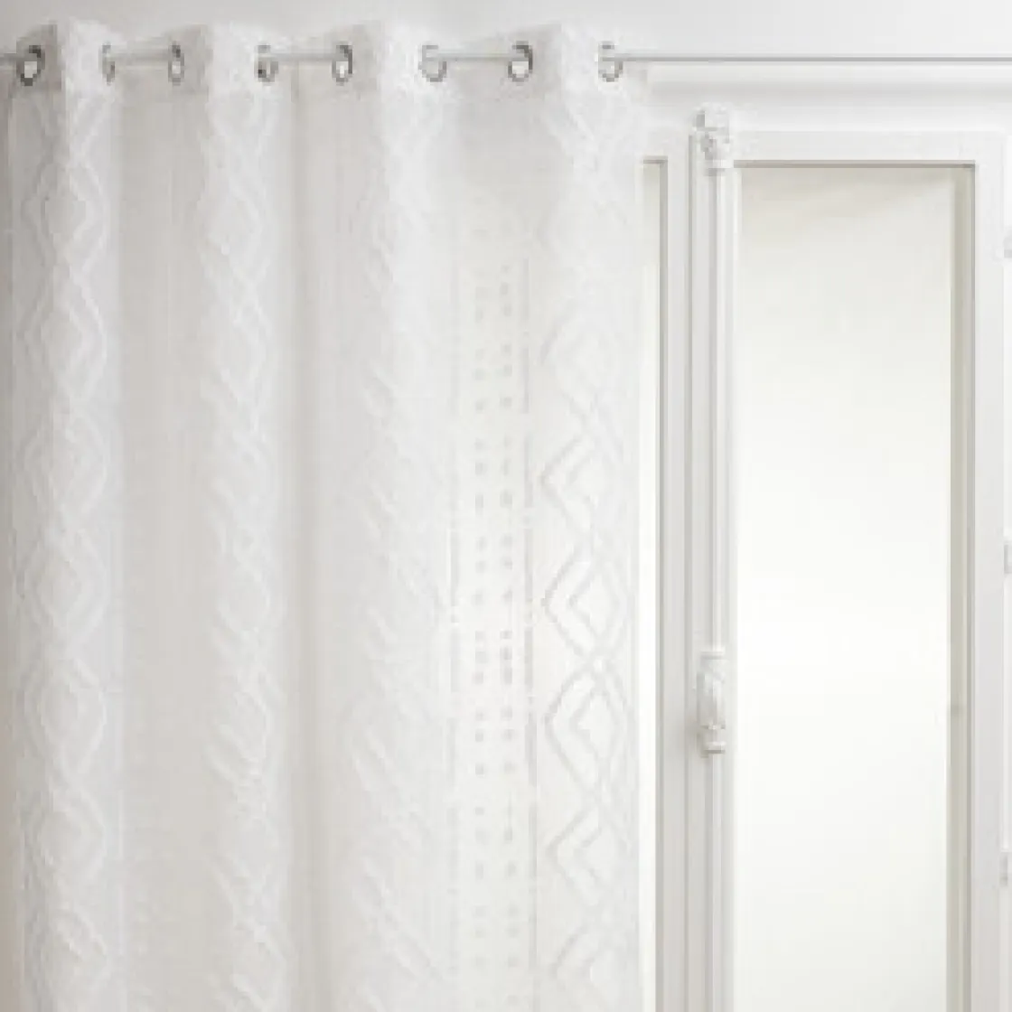 atmosphera Cortinas>Cortina Jacquard Sama Blanco