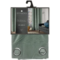 atmosphera Cortinas>Cortina LILOU verde celadón 140x260cm