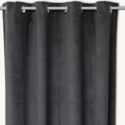 atmosphera Cortinas>Cortina OTTO gris oscuro de terciopelo 140x260cm