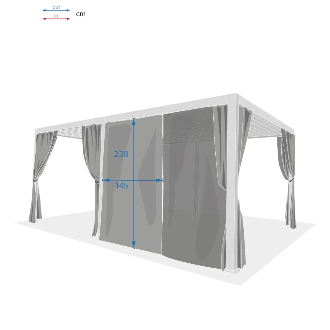 hespéride Pérgolas>Cortinas y mosquiteras para pérgola EVORA blanco