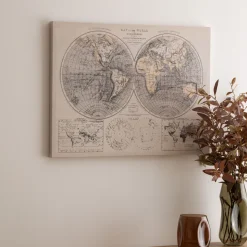 atmosphera Lienzos Y Cuadros Decorativos>Cuadro Deco Mapamundi 58x78Cm