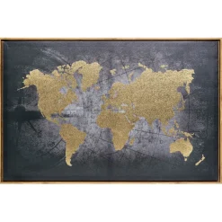 atmosphera Lienzos Y Cuadros Decorativos>Cuadro Deco Mapamundi 58x88Cm